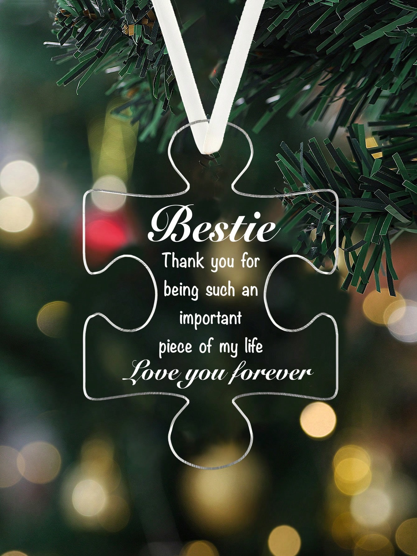 Acrylic Puzzle Decorative Hanging Ornaments, Christmas Tree Decorations